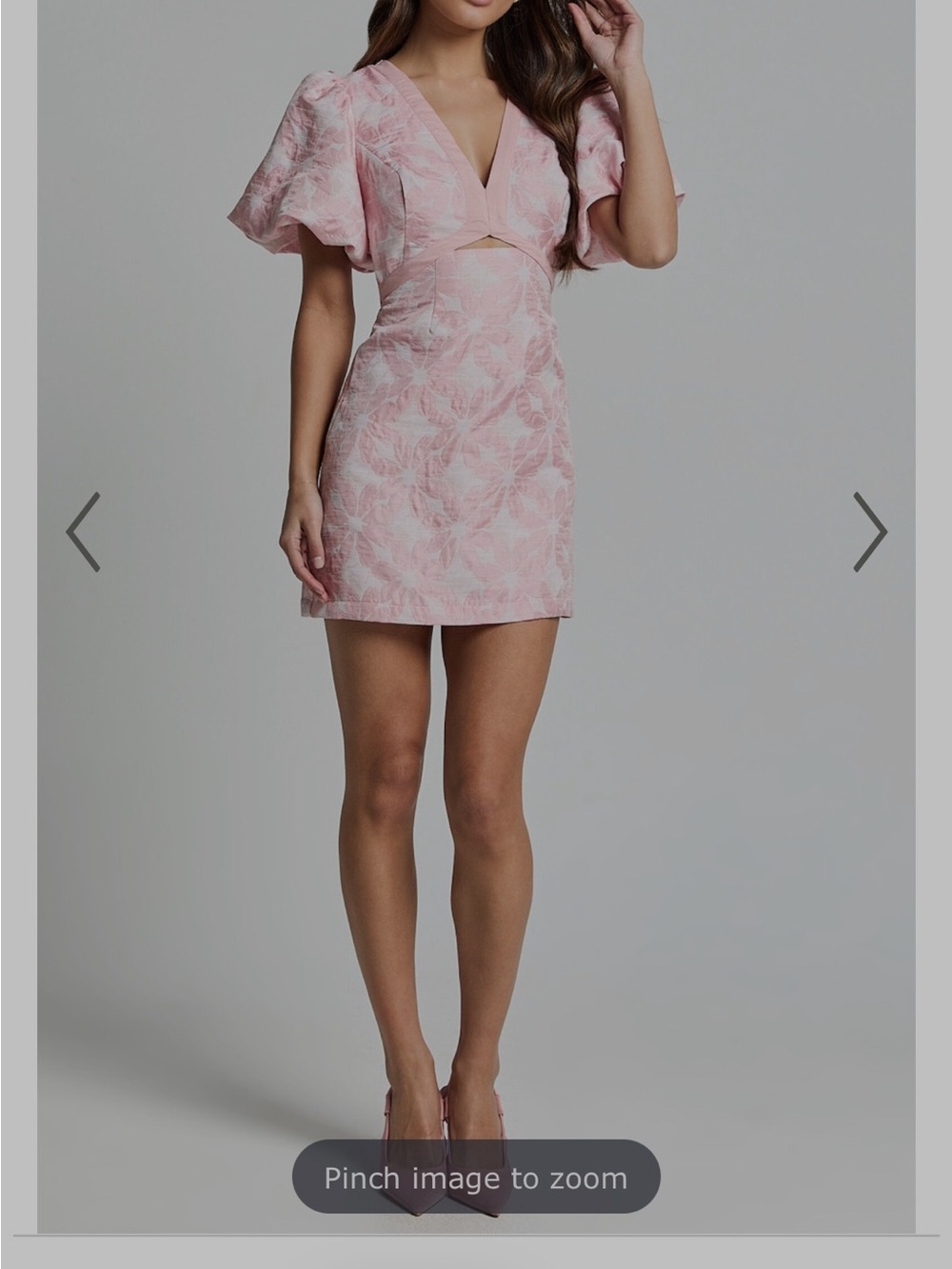 Showpo Powder Pink Textured V-Neck Mini Dress